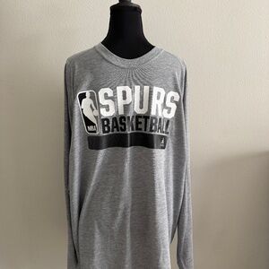 Adidas Gray NBA San Antonio Spurs men's long sleeve crew neck t-shirt XL Tall